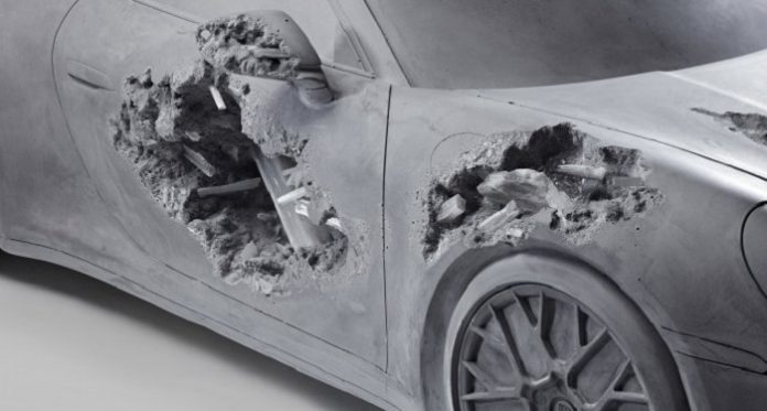 daniel arsham eroded porsche carrera rs figure