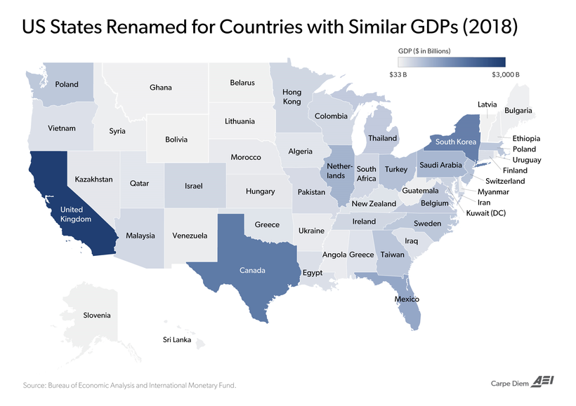 Map shows the U.S. cities with the highest economic output StoneNews.eu