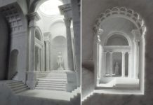 Miniature Architectural Spaces Nestle into Carved Chunks of Raw Marble