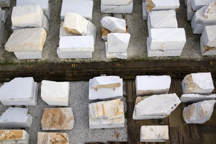 Deposit of marble blocks
