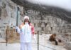 The Olympic Flame Lights Up the Marble Quarries of Carrara